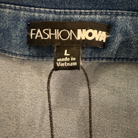 Women's Blue Denim Jumpsuit - Picture 6 of 8